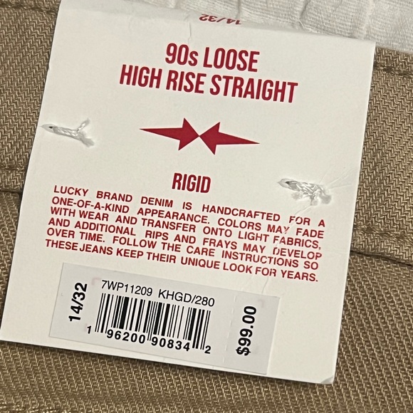 Lucky Brand Beige 90s Loose High Rise Straight Leg Pants Womens Size 14 - Picture 6 of 9